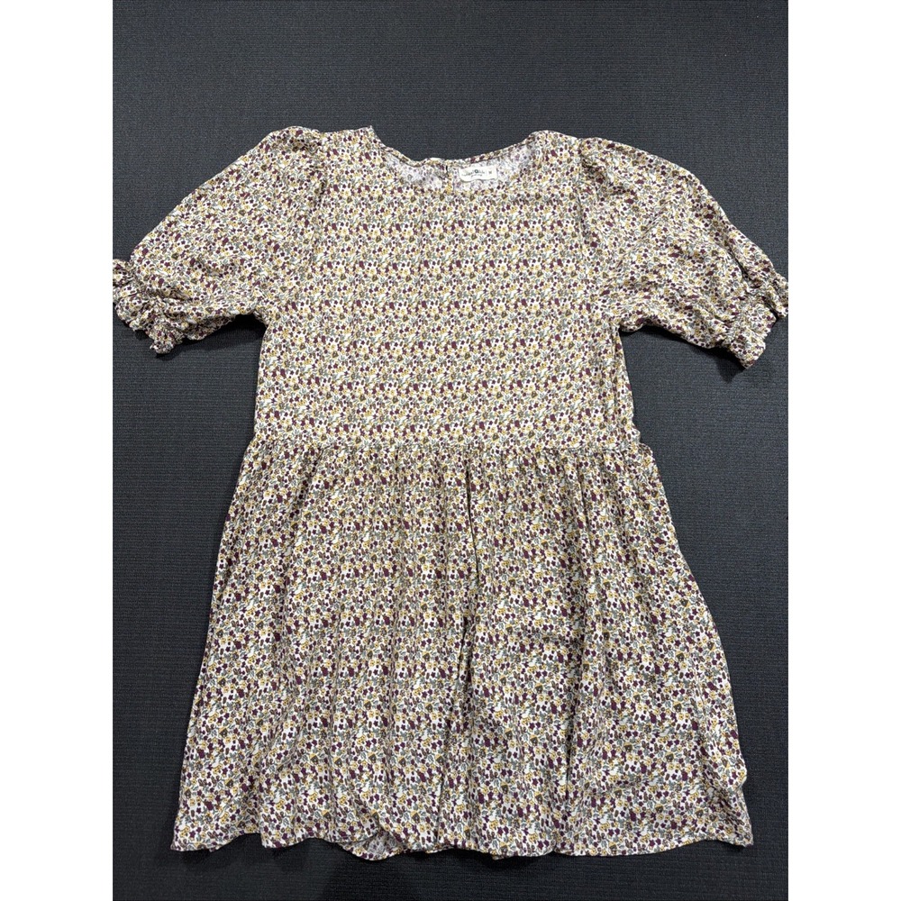 Natural Life Blair Floral Mini Dress Autumn Blossom Short Sleeve Medium Boho